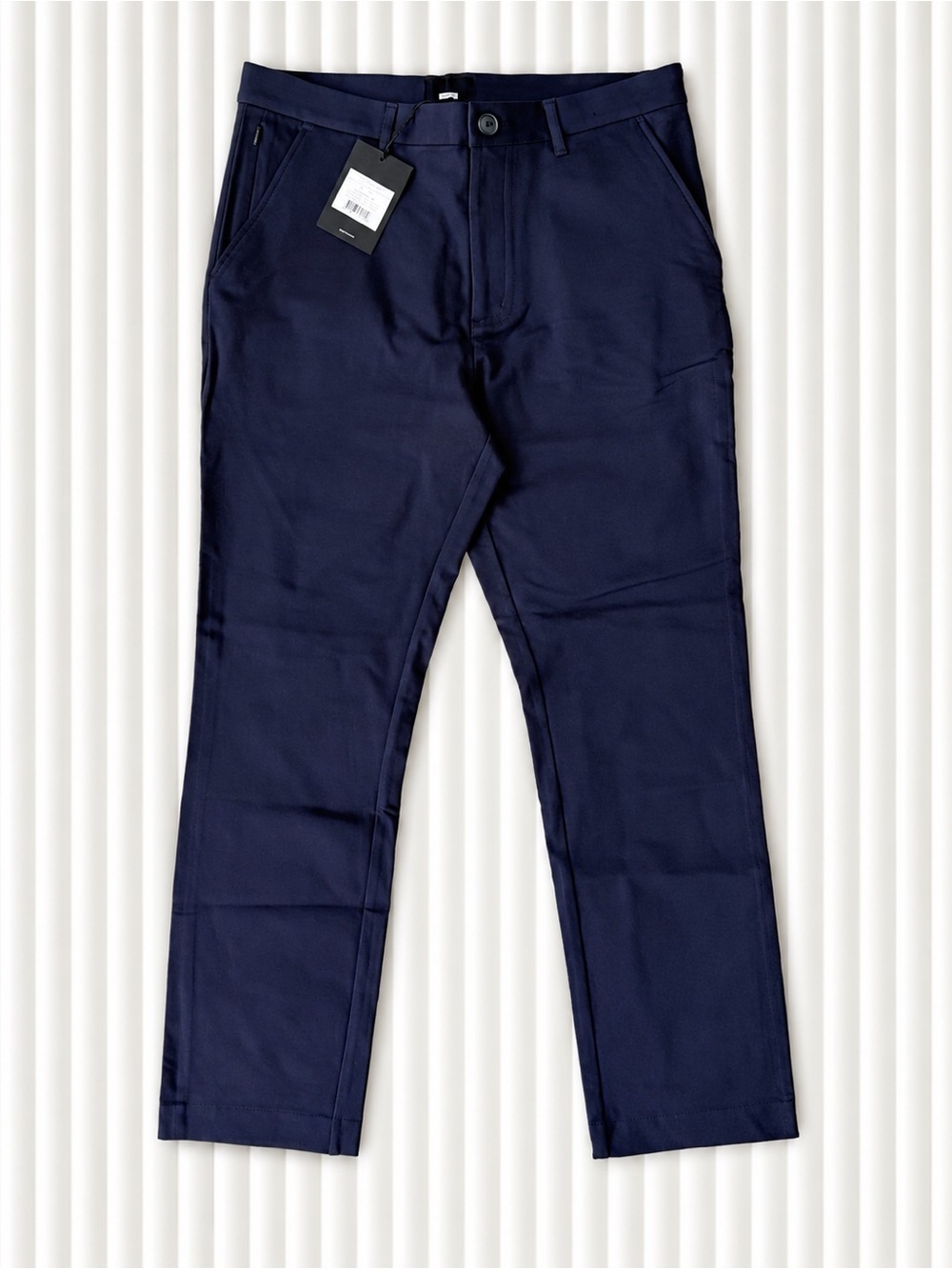 NWT AWAY Travel Men Navy Blue Chino Trouser Pants US36 Preppy Classic Minimal